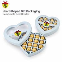 Boîtes de présentation de chocolats et de bonbons en forme de cœur avec logo personnalisé, séparateurs amovibles, emballages en papier pour aliments