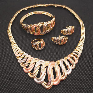 Yulaili cubano cadenas collar pendientes pulsera conjunto de joyas pakistaní traje Boda nupcial Brasil conjuntos de joyas de oro - Product Image 3