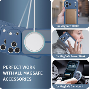 <span class=keywords><strong>Funda</strong></span> Magnética Personalizada para <span class=keywords><strong>iPhone</strong></span> 18 17 16 15 14 <span class=keywords><strong>13</strong></span> <span class=keywords><strong>Pro</strong></span> <span class=keywords><strong>Max</strong></span>, con Cubierta Protectora de Lente Translúcida Azul Mate y Tacto de Piel - Product Image 3