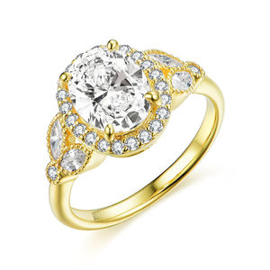 थोक ट्रेंडी डिजाइन पीतल सोने की प्लेटेड और रोडियम प्लेटेड कस्टम महिला शादी की सगाई - Product Image 1