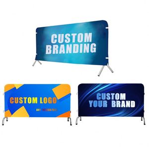 Road <b>Advertising</b> Mesh Fabric Fencing Signs Street Steel Crowd Control Barrier Barricade Banner Covers With Custom Logo Printed - Product Image 1