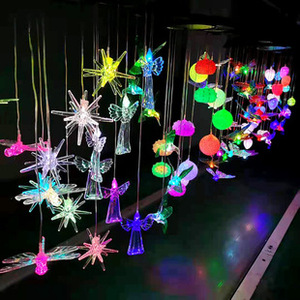 โคมไฟพลังงานแสงอาทิตย์ทรงกระดิ่งลม LED, โคมไฟสำหรับตกแต่งลานบ้านรูปข้าวนกฮัมมิ่งเบิร์ดผีเสื้อดาว<span class=keywords><strong>2021</strong></span>ใหม่ - Product Image 2