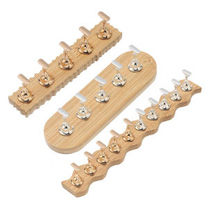 Base de pratique d'art d'ongle en bois minimaliste de style japonais Double support de pointe d'ongle en métal solide pièce d'échecs d'ongle portable - Product Image 5