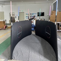 Photomaton portable 360 à impression instantanée avec auvent supérieur, éclairage LED vertical, machine de studio photo modulaire SLR pour la location