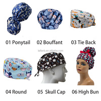 Chapeau de travail en tissu non tissé pour infirmière, chirurgien, médecin, spa, avec doublure en satin
