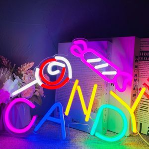 Halloween Candy Letreros Neon LED dimmable USB powered ambient <b>light</b> store <b>window</b> decoration <b>light</b> street indicator <b>light</b> 5V - Product Image 5