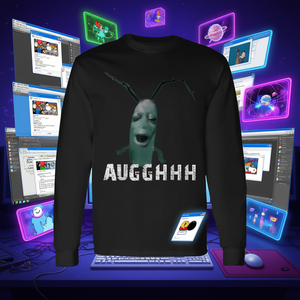 T-shirt à manches longues avec motif de memes du plancton mauduni, design amusant inspiré des mèmes d'Internet - Product Image 3