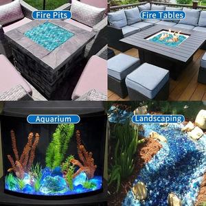 Cubos de Vidrio Azul Caribe para Decoración de Braseros, Resistentes a Altas Temperaturas, 25x25x14mm o 18mm - Product Image 2