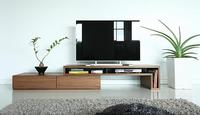 Meuble TV en bois moderne de luxe et table basse avec lumière LED unités murales en marbre pour meubles de salon