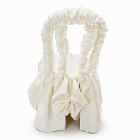 Housse de chaise Thonet style bouffant en polyester tissé uni, couleur ivoire, pour événements de mariage et banquets, fabriquée en Chine