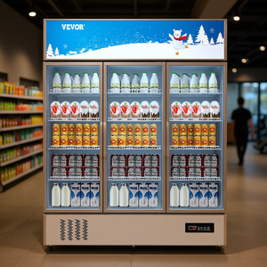 Enfriador de Bebidas Vevor de 35 Pies Cúbicos con Triple Puerta, Pantalla LED, Acero Inoxidable, Refrigerador Comercial para Hogar, Tienda, Gimnasio, Oficina - Product Image 2