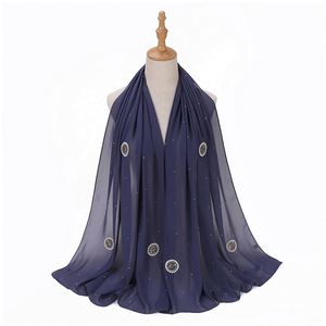 Nuevo Pañuelo de Chifón con Estampado de Perlas de Estilo Bohemio de 70*175 CM, Pañuelo de Moda para Mujer, Hiyab, Pañuelo para la Cabeza para Viajar YHK0082 - Product Image 6
