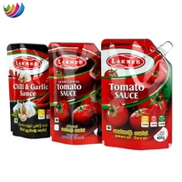 Sac d'emballage personnalisé à bec en Aluminium, pour piment, ail, Sauce tomate, pochette Ketchup, unités