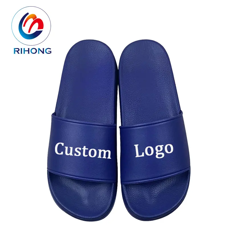 Sandal mandi sol lembut polos pria, sandal selop mandi logo kustom modis untuk pria