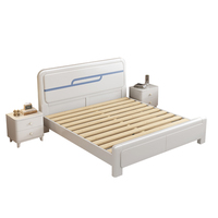 Lit en bois massif en bois de caoutchouc nordique blanc moderne Simple 1.8m chambre principale lit Double lumière lit de stockage d'air de luxe