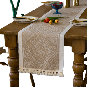 Wholesale Woven Bohemian Style Dining <b>Tablecloth</b> with Geometric Pattern Polyester/Cotton for Home & Hotel Use - Product Image 1