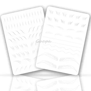 White Tattoo Skin With Designs Nano Brow Printed Silicone Skin Latex Practice Sheets Microblading Hair Stroke Practice Pad