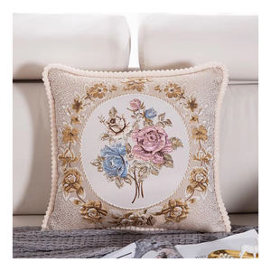 Estilo europeo cuadrado bordado 48x48cm 40x60cm sala de estar ropa de cama decorativa fundas de almohada individuales funda de almohada para sofá - Product Image 1