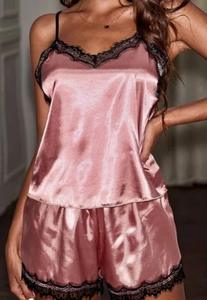 Conjunto de Pijama Sexy <span class=keywords><strong>Blanco</strong></span> Sólido para Mujer, <span class=keywords><strong>Top</strong></span> con Tirantes Finos de Seda Satinada, Pantalones Cortos, Ropa de Dormir, Lencería - Product Image 5