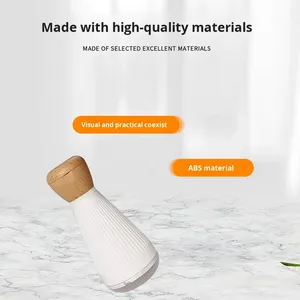 ชุดเครื่องบด<span class=keywords><strong>เกลือ</strong></span>และพริกไทยพลาสติกสำหรับครัว เครื่องบดพริกไทยแบบมือหมุน ปรับความละเอียดได้ พร้อมฐานไม้ - Product Image 3