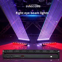 Lumière de scène à tête mobile rotative colorée à 8 faisceaux 8/10 yeux, éclairage de scène, indice de protection IP65, barre d'ambiance, classe ignifuge