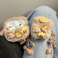 Nouveaux designs d'hiver, pelucheux, mignons, colorés, cadeaux pour filles, étuis de protection pour écouteurs