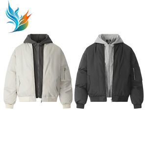 Giacca da Baseball con cappuccio spessa da uomo in Nylon 100% in cotone a strati giacca da uomo con Zip - Product Image 5