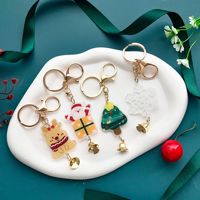 Porte-clés en acrylique en forme de cloche de Noël |   Breloque de sac unisexe élégante et festive |   Vente en gros de cadeaux de Noël