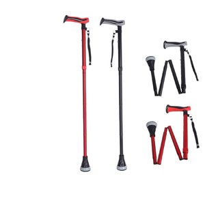 Bâton de marche télescopique pliable en alliage d'aluminium Naxuji avec poignée et pied antidérapants pour personnes âgées, utilisation en extérieur - Product Image 2