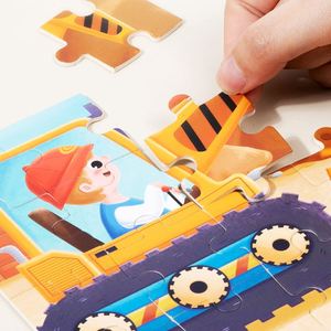 Rompecabezas de viaje para niños pequeños, juguete 3 en 1, divertido y educativo, rompecabezas de madera personalizado con dibujos animados para niños - Product Image 5