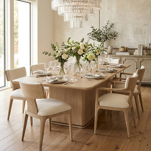 RH Ligne Pedestal Dining <strong>Table</strong>, Rectangular Solid Wood <strong>Table</strong> with Minimalist Base, <strong>for</strong> Modern <strong>Kitchen</strong> and Restaurant - Product Image 3