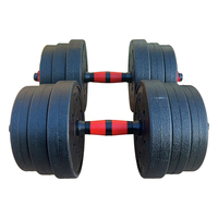Logo personnalisé réglable 10kg-50kg ensemble d'haltères en PVC Fitness à domicile poids libres pour la musculation en salle de sport