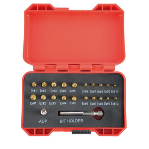 Spiral Flute Extractor Set 22Pc Titanium Plated HSS4341 For Damaged Screw Removal Repair Tools Imperial Inch <b>Red</b> <b>Box</b> - Product Image 1