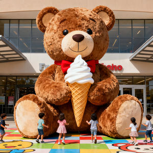 Grande figurine d'ours en peluche gonflable en PVC imperméable ou en tissu Oxford pour la promotion commerciale et la décoration d'événements - Product Image 2