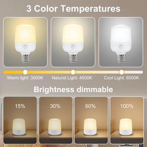LED Rechargeable Light <b>Bulb</b> 9W E26 12 Colors Remote Control Battery & AC Powered Cool <b>White</b> - Product Image 2