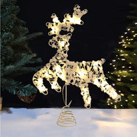Décor de sommet d'arbre de Noël en forme d'étoile, couleur or et argent, motif visage souriant lumineux, nouveau style créatif, modèle 010