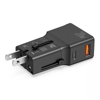 Adaptateur de voyage Portable à prise Multiple US AUS UK EU, Mini conception à double Ports USB PD 20W chargeur rapide