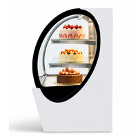 Lemari Pendingin Showcase Kue Komersial dengan Kaca Lengkung, Kabinet Display, Pasokan Pabrik OEM