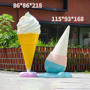 Escultura de Resina Gigante Personalizada de Fibra de Vidrio con Forma de Cono de Helado y Cupcake para Centro Comercial, Tienda o <span class=keywords><strong>Calle</strong></span> - Product Image 2