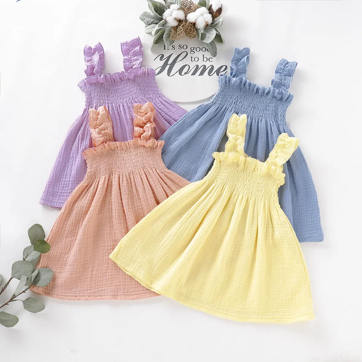 Vestido infantil frock para meninas, vestido de 2022 novo estilo roupas de bebê atacado novo design de cor pura de alta qualidade vestidos para meninas do bebê