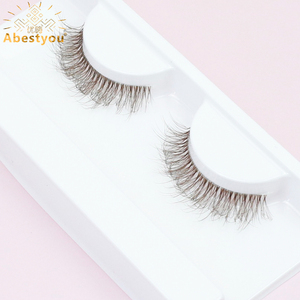 Abestyou Haute Qualité 1 paire 5D pour <span class=keywords><strong>cils</strong></span> en plastique transparent effet désordonné avec bande <span class=keywords><strong>de</strong></span> coton, <span class=keywords><strong>cils</strong></span> en fourrure couleur marron foncé, style russe effilé - Product Image 5
