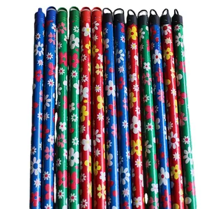 Wholesale Popular Wooden Cleaning Tools PVC Flower Broom <strong>Stick</strong> Broom Handles <strong>Mop</strong> <strong>Sticks</strong> - Product Image 1