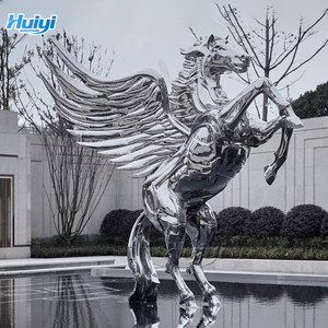 Outdoor Park Dekoration Modern Style Metall Tiers tatue Lebensgröße Edelstahl Springpferd Skulptur - Product Image 6