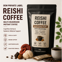 Poudre de café instantanée Reishi en marque blanche OEM – Mélange adaptogène multi-champignons pour la clarté cognitive et la défense système