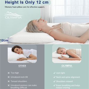 Almohada de Espuma Viscoelástica Clásica Premium con Soporte Cervical Italiano Óptimo, Almohada Ergonómica y Transpirable para un Sueño Confortable - Product Image 4