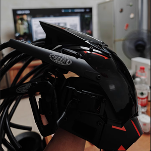 Topeng LED Karnaval Halloween Phantom, Desain Baru, Menyala, Lucu, Topeng LED Cyberpunk Bercahaya - Product Image 4