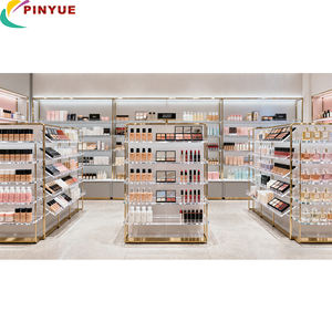 Hochwertige Luxuriöse Moderne Vitrine Runde Ausstellungsregale Maßgefertigte Parfüm 3-stufige Rotierende Acryl-Regalvitrine für Kosmetikprodukte - Product Image 4