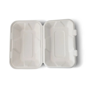 Boîtes à emporter rectangulaires en canne à sucre, à couvercle articulé, à grille unique, 23x15,5 cm, pour une manipulation propre et un montage rapide - Product Image 6