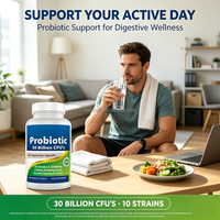 Capsules de probiotiques haute puissance, multi-souches, avec prébiotiques, pour soutenir la santé intestinale, la digestion et le bien-être immunitaire
