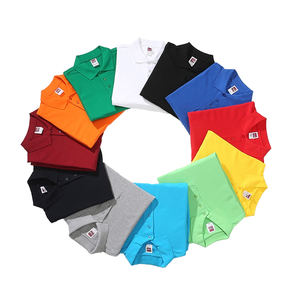 Polo homme à manches courtes, col boutonné, en tissu polyester tricoté 200g, anti-rétrécissement, style vintage, uni, avec logo personnalisé brodé. - Product Image 2